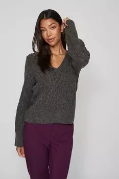 Свитер Okleo с восьмеркой и заостренным кончиком Vila, серый