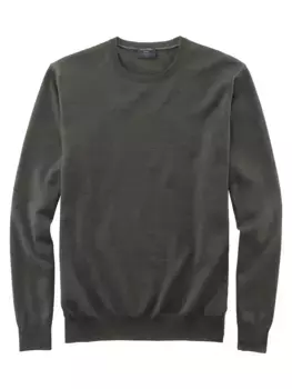 Свитер OLYMP с круглым вырезом "OLYMP Knit Casual", современный вязаный свитер, оливковый