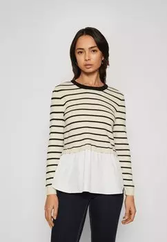 Свитер Onlangie Life Mix Stripe O Neck ONLY Petite, цвет cloud dancer/black