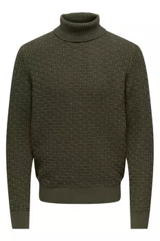 Свитер Only & Sons хлопковый, коричневый