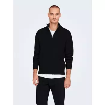 Свитер Only & Sons Phil Regular 12 Half Zip, черный