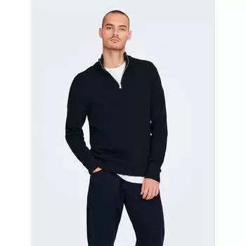 Свитер Only & Sons Phil Regular 12 Half Zip, черный