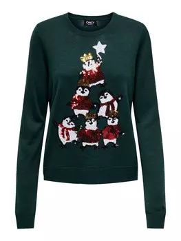 Свитер Only XMAS, темно-зеленый