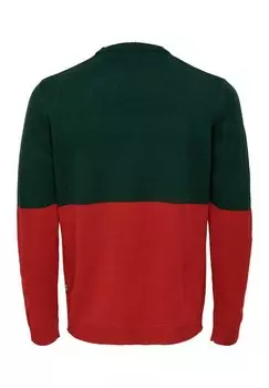 Свитер Onsxmas Reg Block Crew Unisex Only, зеленый