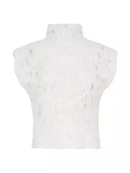 Свитер Opera с короткими рукавами из мохера и шерсти Dazzling Leaves Brunello Cucinelli, белый