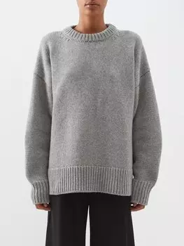Свитер ophelia из смесовой шерсти The Row, серый