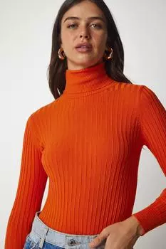 Свитер - Оранжевый - Приталенный Happiness stanbul, оранжевый