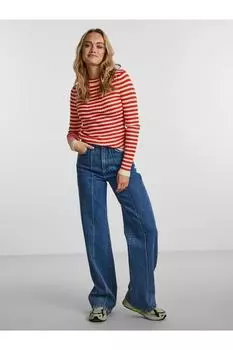 Свитер - Оранжевый - Приталенный PIECES, оранжевый