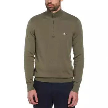 Свитер Original Penguin OPGM9C06 half zip, зеленый