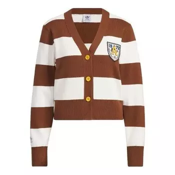 Свитер originals sportswear cardigan 'tan white' Adidas, бежевый