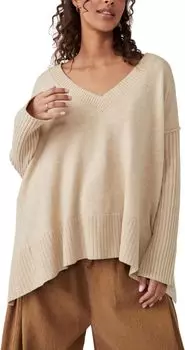 Свитер Orion A-Line Tunic Free People, цвет Almond