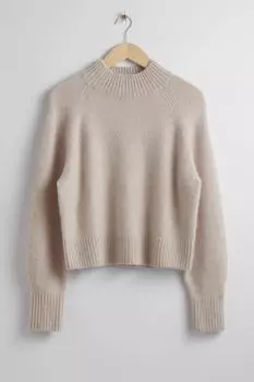 Свитер & Other Stories Wool With Stand-up Collar, бежевый