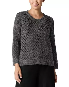 Свитер открытой вязки Eileen Fisher, серый