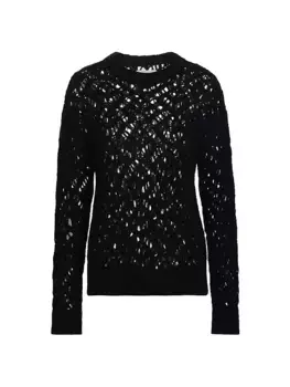 Свитер открытой вязки из смеси шерсти и кашемира Naadam, черный