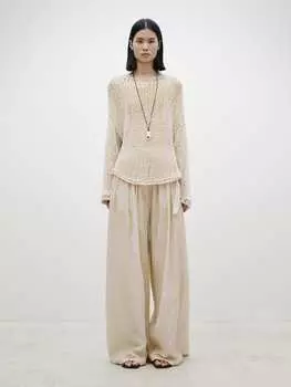 Свитер открытой вязки Massimo Dutti, бежевый