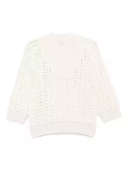 Свитер открытой вязки с V-образным вырезом Peserico, белый