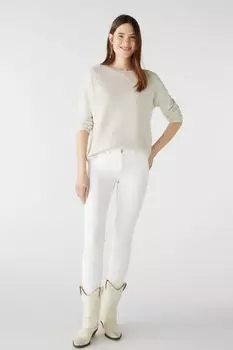 Свитер Oui KEIKO 100% Bio Baumwolle, цвет offwhite melang