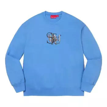 Свитер overlap crewneck 'blue black' Supreme, синий