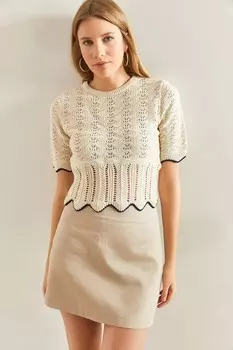 Свитер оверсайз Bianco_Lucci, бежевый