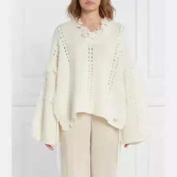 Свитер оверсайз с добавлением шерсти Twin-Set, бежевый