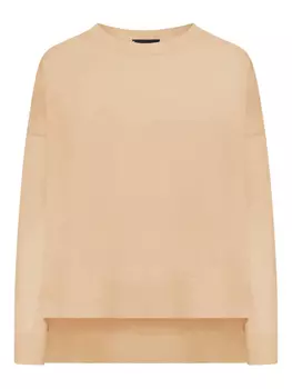 Свитер оверсайз с круглым вырезом от Roberto Collina, коричневый