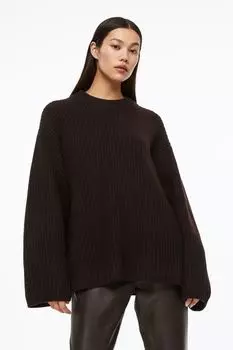 Свитер оверсайз с оттенком кашемира H&amp;M, темно коричневый