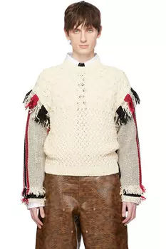 Свитер оверсайз с рукавами-кисточками Andersson Bell, экрю