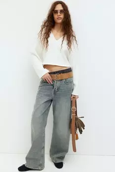 Свитер оверсайз с узором «косы» H&M, бежевый