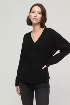 Свитер оверсайз с V-образным вырезом Superdry, черный