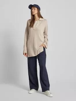 Свитер оверсайз с воротником-туникой Marc O'Polo, бежевый