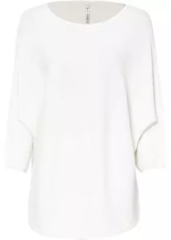 Свитер оверсайз в рубчик Rainbow, белый