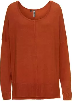 Свитер оверсайз вязанной вязки Rainbow, коричневый