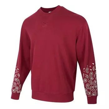 Свитер paisley graphic crew 'burgundy' Puma, бургундия