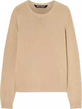 Свитер Palm Angels Curved Logo Sweater 'Beige/White', кремовый