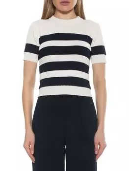 Свитер Pat Alexia Admor с коротким рукавом в полоску, белый/темно-синий