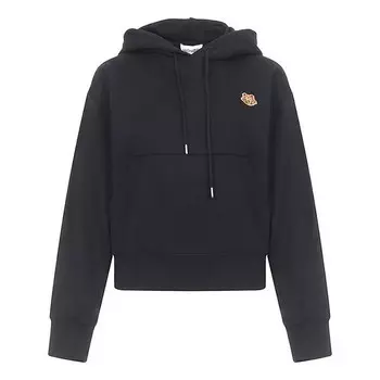 Свитер pattern hoodie sports black Kenzo, черный