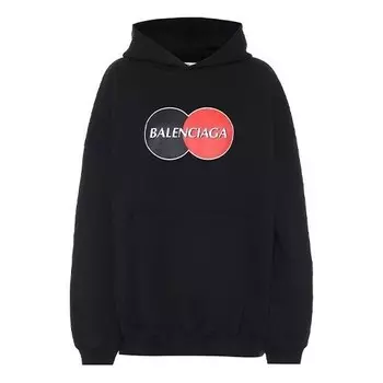 Свитер pattern loose version hoodie sports black Balenciaga, черный