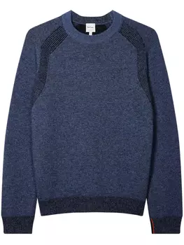 Свитер Paul Smith из овечьей шерсти с круглым вырезом, синий