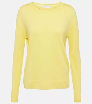 Свитер Pensile из шелка и хлопка Max Mara, желтый
