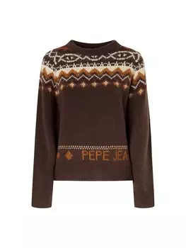 Свитер Pepe Jeans Elda, коричневый/темно-коричневый