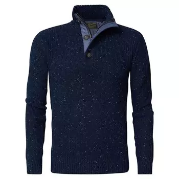 Свитер Petrol Industries Crew Neck Half Buttons, синий