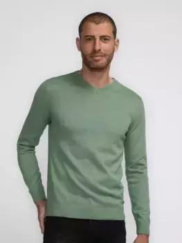 Свитер Petrol Industries с V-образным вырезом "Мужской трикотаж V-Neck Basic", цвет Wasabi