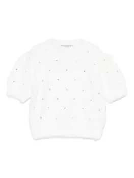 Свитер Philosophy Di Lorenzo Serafini Kids, украшенный стразами, белый