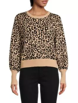Свитер Philosophy с леопардовым принтом, бежевый/черный