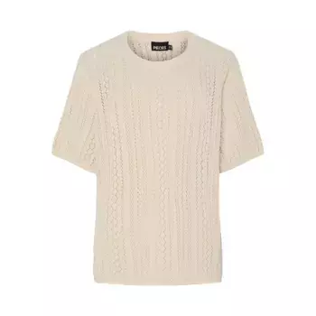 Свитер Pieces Nuka short sleeve, бежевый
