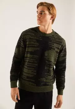 Свитер Pier One, оливковый/черный