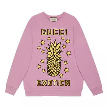 Свитер pineapple printed long sleeve sweater for pink Gucci, розовый