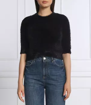 Свитер Pinko commando cropped fit, черный