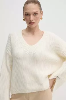 Свитер Pinko из смесовой шерсти, бежевый