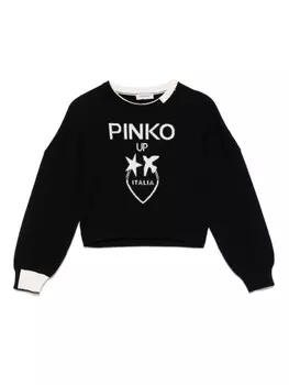 Свитер Pinko Kids с мотивом Love Birds, черный